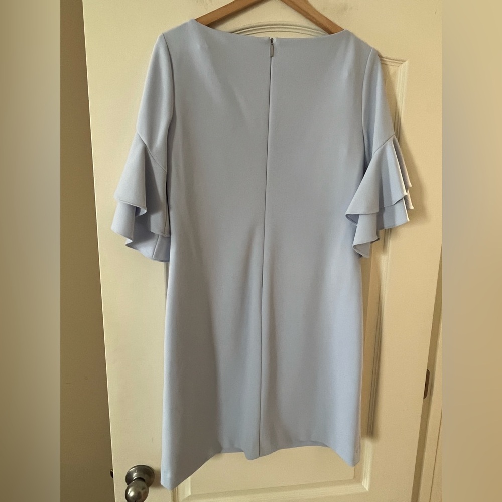 Lauren Ralph Lauren Light Blue Ruffle Sleeve Dress Women’s Size 8 - Picture 2 of 15